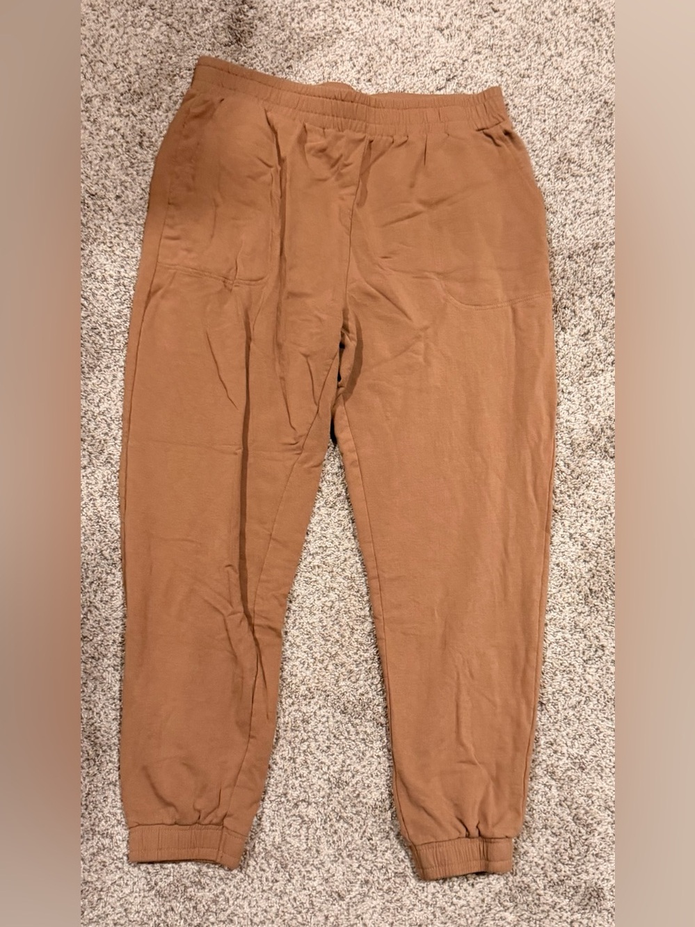 Women’s Casual Elastic Waist Jogger Pants - Brown